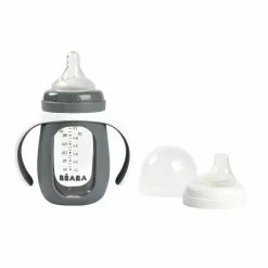 Beaba 2-In-1 Glazen Meegroeifles Grijs 210Ml