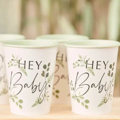 Bekertjes Hey Baby Botanical Baby (8St) Ginger Ray
