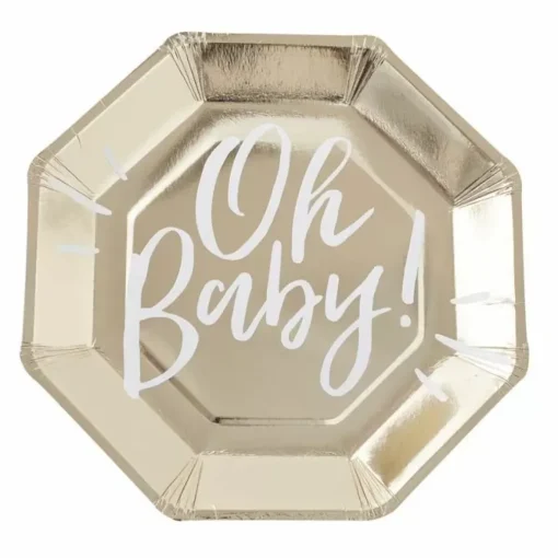 Bordjes Goudfolie (8St) Oh Baby! Ginger Ray