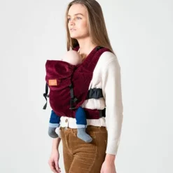 Draagzak Click Carrier Ribbed Velvet Berry Red Bykay