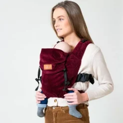 Draagzak Click Carrier Ribbed Velvet Berry Red Bykay