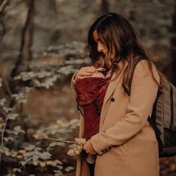 Draagzak Click Carrier Ribbed Velvet Berry Red Bykay