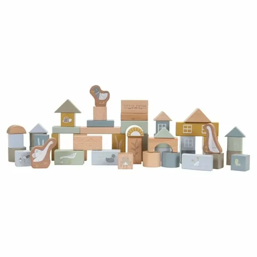 Houten Bouwblokken Blauw Little Dutch