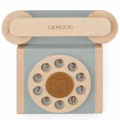 Houten Speelgoedtelefoon Selma Classic Blue Fog Liewood
