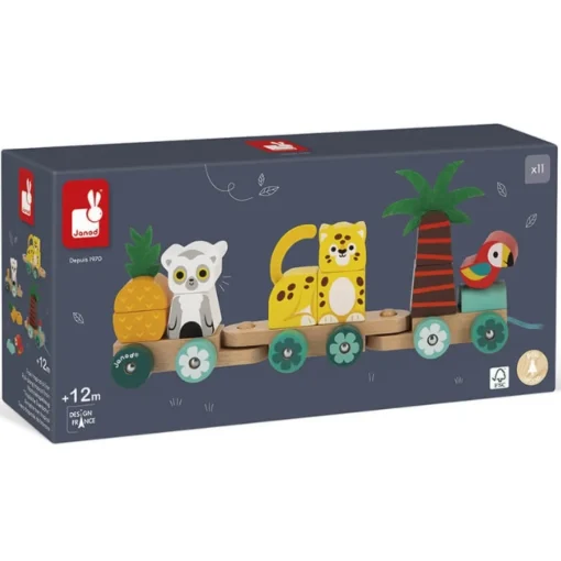 Janod Houten Trekfiguur Trein Tropen Express