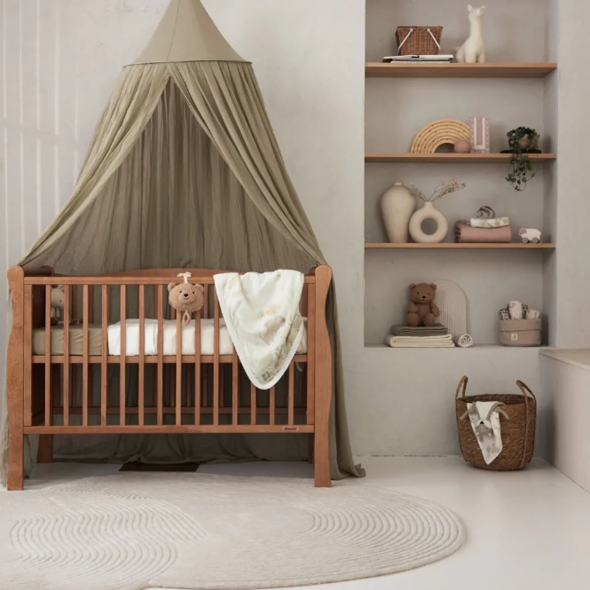 Jollein Bedhemel Vintage Olive Green