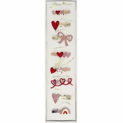 Liefdevolle Valentijn Haarclipjes Set Van Meri Meri - Feestelijke Accessoires (8St)