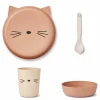Liewood Serviesset Junior Brody Cat/Tuscany Rose Multi Mix