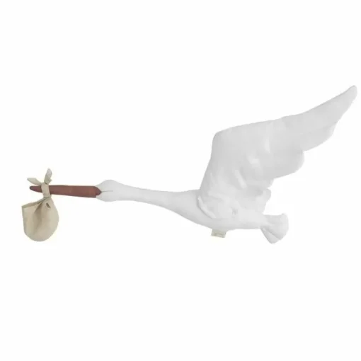 Linnen Ooievaar Wit Met Buideltje Love Me Decoration