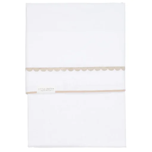 Little Dutch Geborduurd Wieglaken Beige Rounded