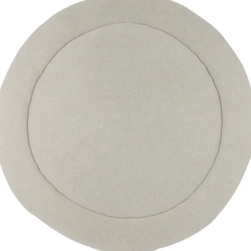 Meyco Boxkleed Rond Knit Basic Teddy Sand Melange 95Cm - Zachte En Stijlvolle Boxkleed Voor De Babykamer!
