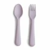 Mushie Bestek Vork En Lepel Soft Lilac