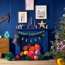 Neonlamp Kerstboom Merry And Bright Ginger Ray