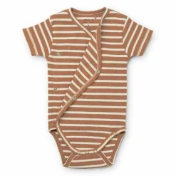 Overslagrompers Korte Mouw Hali Stripe Rose Liewood