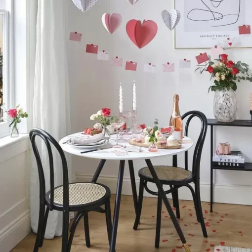 Parisian Love Roze Glazen Kandelaar - Romantische Verlichting