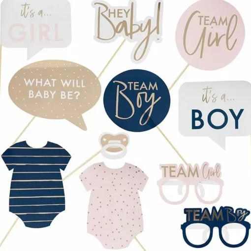 Party Props Met Stickers Gender Reveal (10St) Ginger Ray