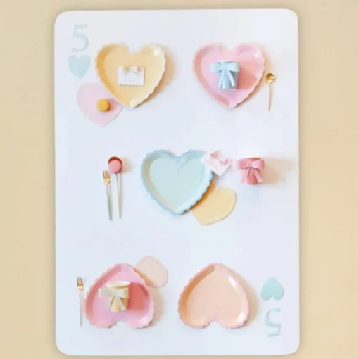 Pastel Hearts Grote Papieren Feestbordjes Van Meri Meri (8St)
