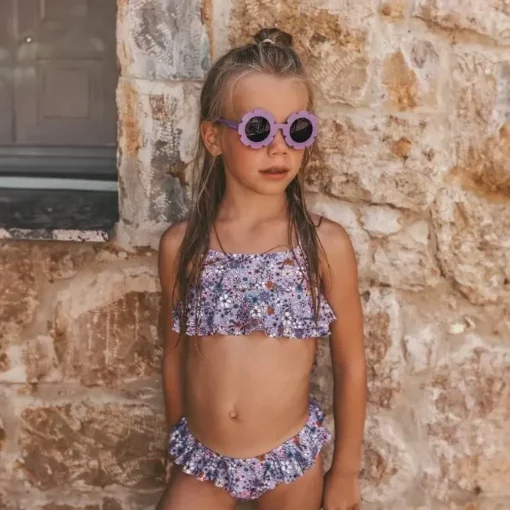 Salted Stories Sami Bikini | Maat 98/104 | Fleurs Chalk Violet | Upf50+