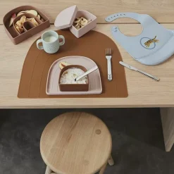 Siliconen Bord En Kom Rainbow Rose/Fudge Oyoy