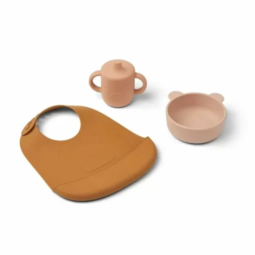 Siliconen Serviesset Connor Mr Bear Rose Multi Mix Liewood