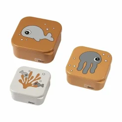 Snackboxen Sea Friends Mustard/Grey (3St) Done By Deer