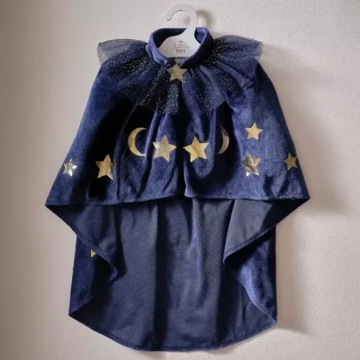 Verkleedcape Tovenaar Velvet Blauw Ginger Ray