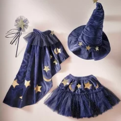 Verkleedcape Tovenaar Velvet Blauw Ginger Ray