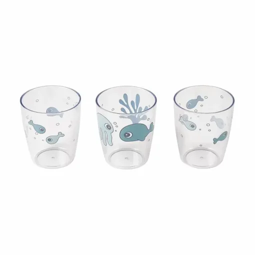 Yummy Mini Glazen Sea Friends Blue (3St)