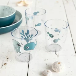 Yummy Mini Glazen Sea Friends Blue (3St)